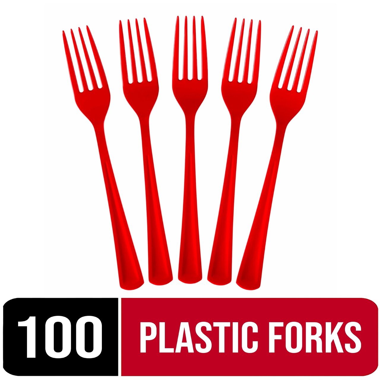 Party Solids 100 Pcs Disposable Utensils – Heavy Duty Plastic Cutlery Set – Premium Plastic Forks, Spoons or Knives for Parties, Events, Catering & Tableware Supplies by Exquisite